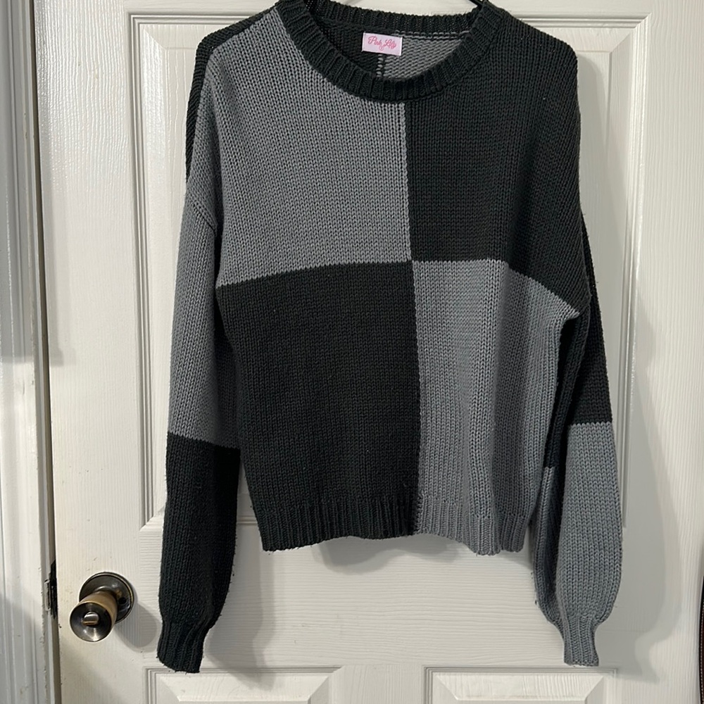 Pink Lily color block sweater